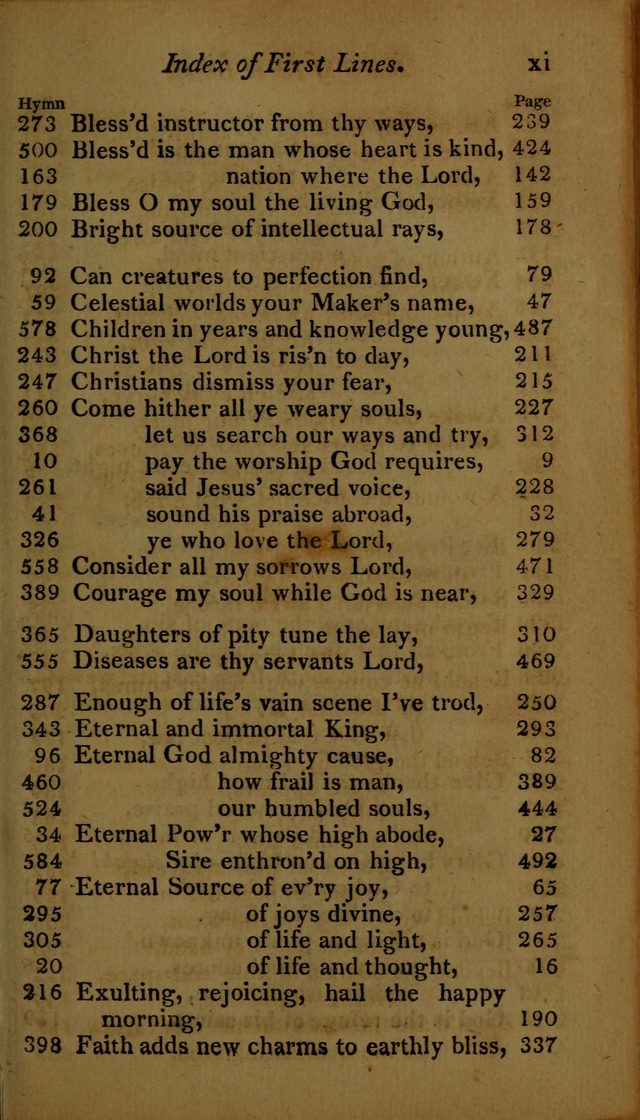 A Selection of Sacred Poetry: consisting of psalms and hymns, from Watts, Doddridge, Merrick, Scott, Cowper, Barbauld, Steele ...compiled for  the use of the Unitarian Church in Philadelphia page xv