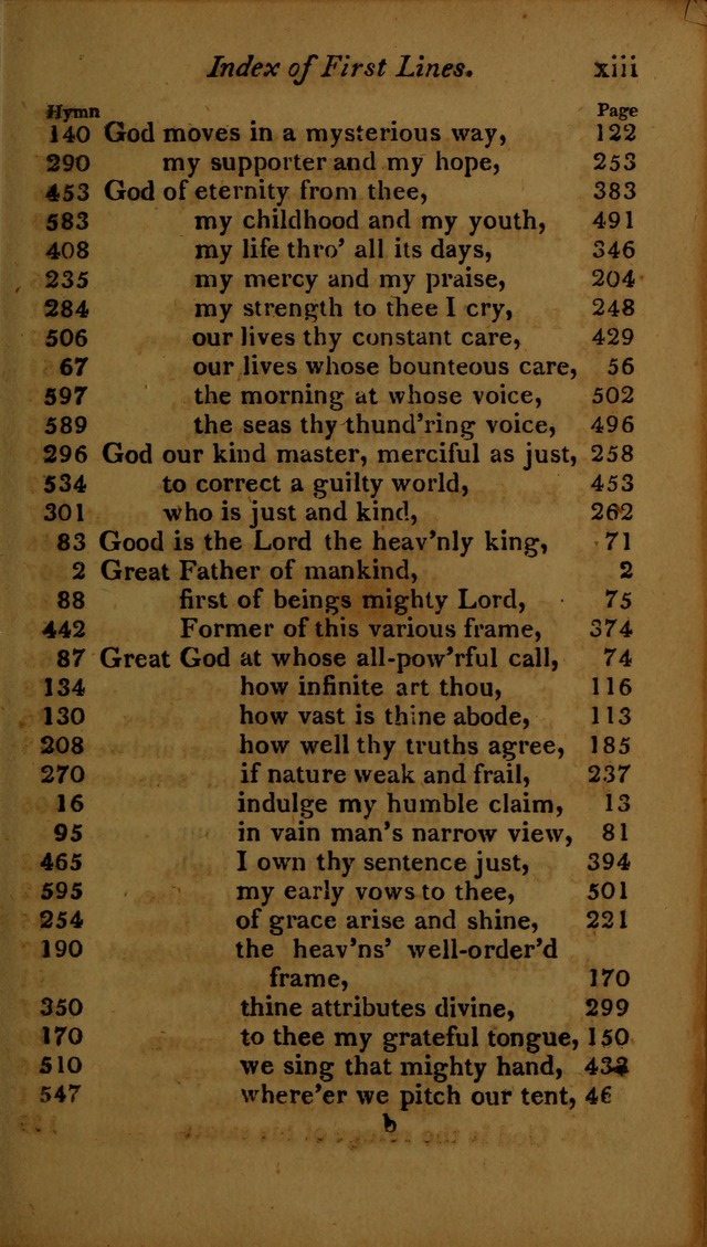 A Selection of Sacred Poetry: consisting of psalms and hymns, from Watts, Doddridge, Merrick, Scott, Cowper, Barbauld, Steele ...compiled for  the use of the Unitarian Church in Philadelphia page xvii