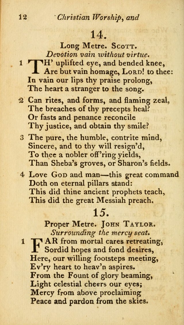 A Selection of Sacred Poetry: consisting of psalms and hymns from Watts, Doddridge, Merrick, Scott, Cowper, Barbauld, Steele, and others (2nd ed.) page 12