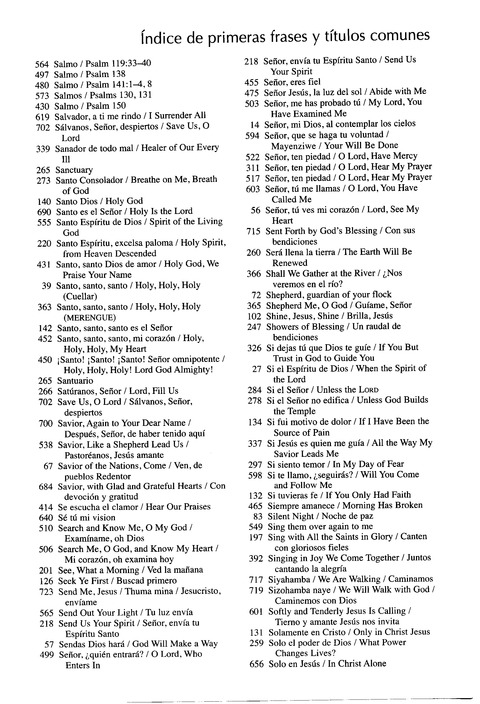 Santo, Santo, Santo: cantos para el pueblo de Dios = Holy, Holy, Holy: songs for the people of God page 1176