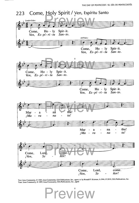 Santo, Santo, Santo: cantos para el pueblo de Dios = Holy, Holy, Holy: songs for the people of God page 352