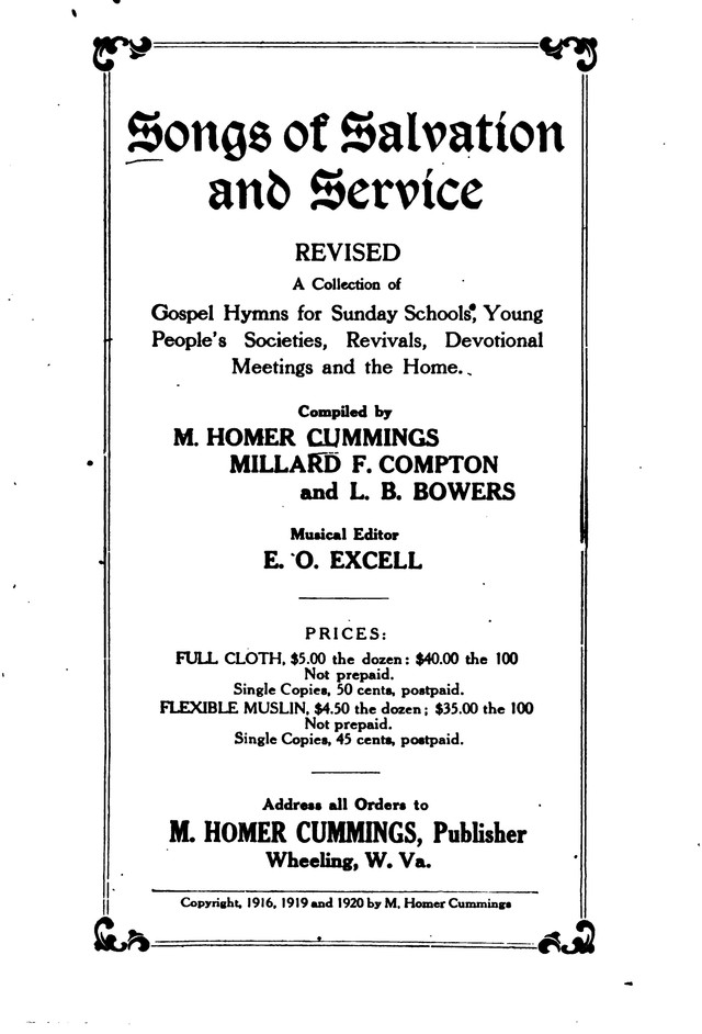 Songs of Salvation and Service. Revised page vi