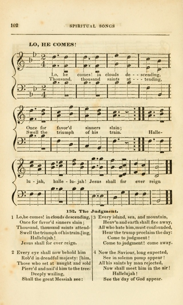 Spiritual Songs for Social Worship: adapted to the use of families and private circles, to missinary meetings, to monthly concert, and to other occasions of special interest.(Rev. and Enl. Ed.) page 102