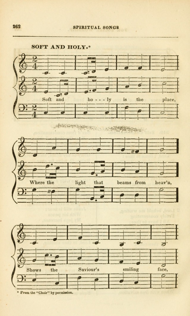 Spiritual Songs for Social Worship: adapted to the use of families and private circles, to missinary meetings, to monthly concert, and to other occasions of special interest.(Rev. and Enl. Ed.) page 262