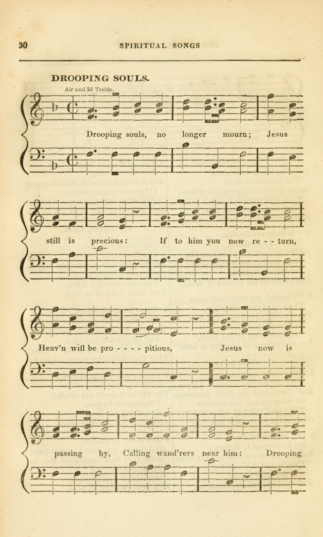 Spiritual Songs for Social Worship: adapted to the use of families and private circles, to missinary meetings, to monthly concert, and to other occasions of special interest.(Rev. and Enl. Ed.) page 30
