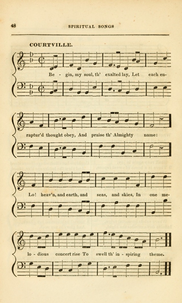 Spiritual Songs for Social Worship: adapted to the use of families and private circles, to missinary meetings, to monthly concert, and to other occasions of special interest.(Rev. and Enl. Ed.) page 48