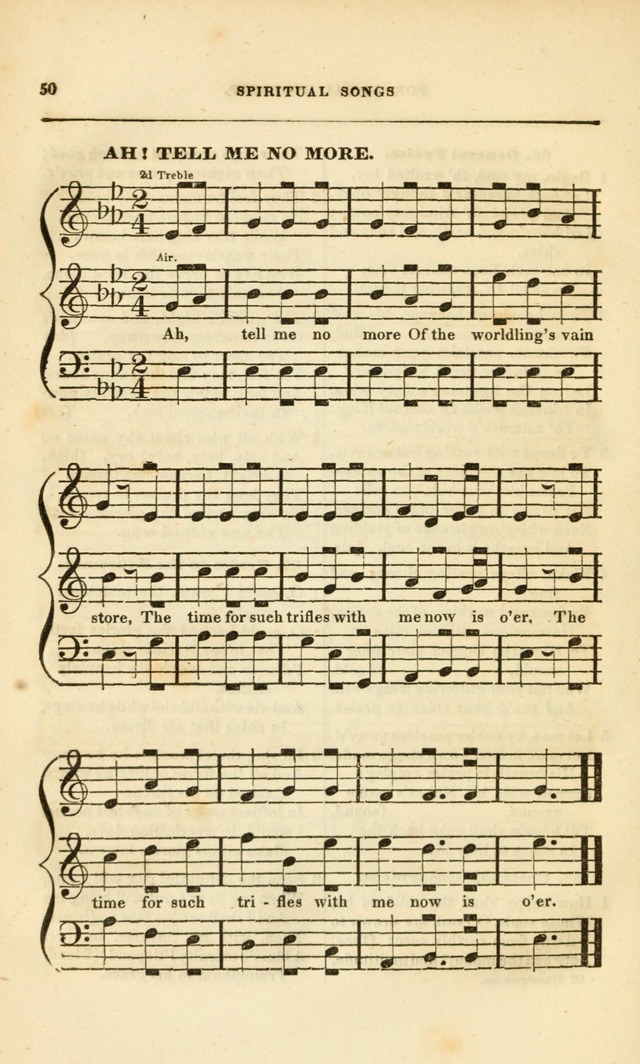 Spiritual Songs for Social Worship: adapted to the use of families and private circles, to missinary meetings, to monthly concert, and to other occasions of special interest.(Rev. and Enl. Ed.) page 50