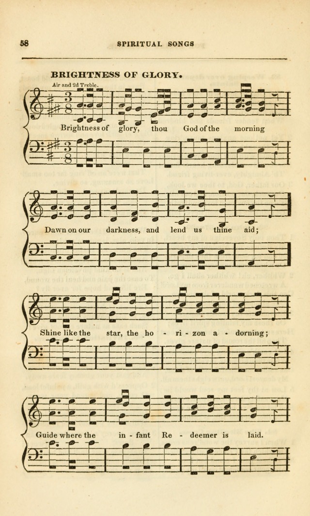 Spiritual Songs for Social Worship: adapted to the use of families and private circles, to missinary meetings, to monthly concert, and to other occasions of special interest.(Rev. and Enl. Ed.) page 58