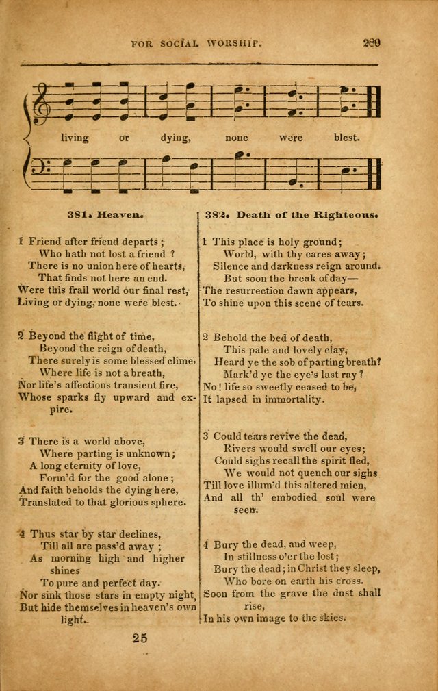 Spiritual Songs for Social Worship: adapted to the use of families and private circles in seasons of revival, to missionary meetings, to the monthly concert, and to other occasions... (3rd ed.) page 289