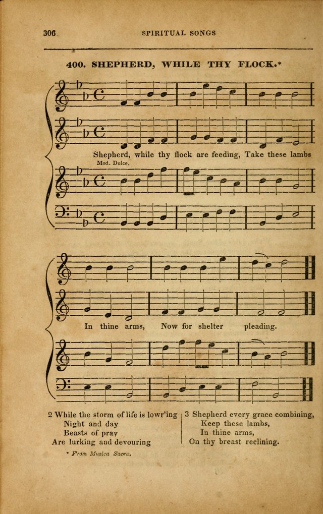Spiritual Songs for Social Worship: adapted to the use of families and private circles in seasons of revival, to missionary meetings, to the monthly concert, and to other occasions... (3rd ed.) page 306