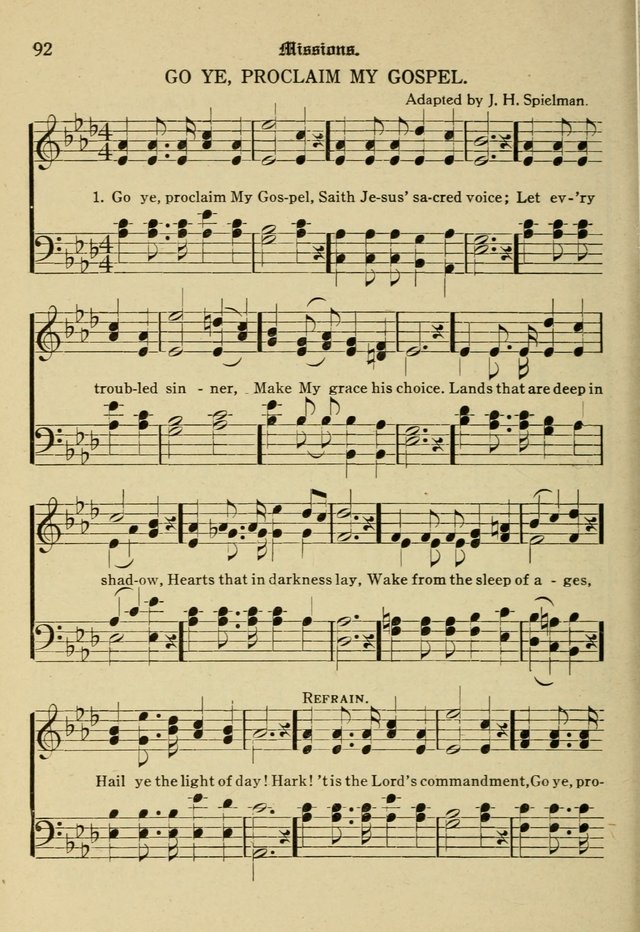 Sacred Songs: for use in inner mission work and church societies page 92