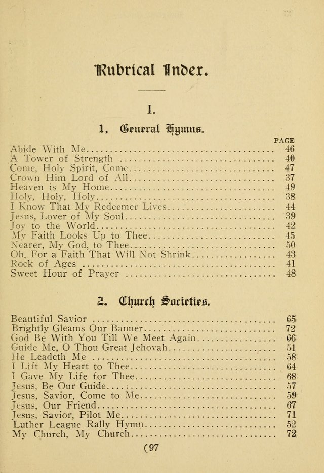 Sacred Songs: for use in inner mission work and church societies page 97