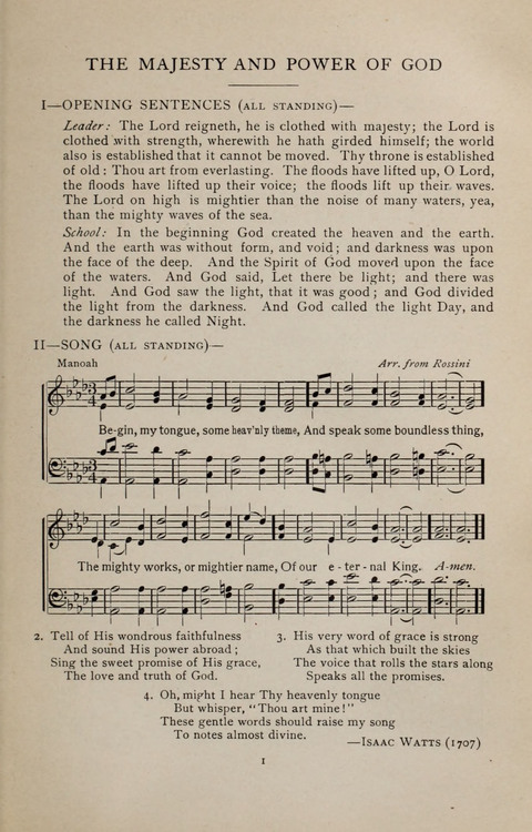 Scripture and Song in Worship: A service book for the Sunday School page 1