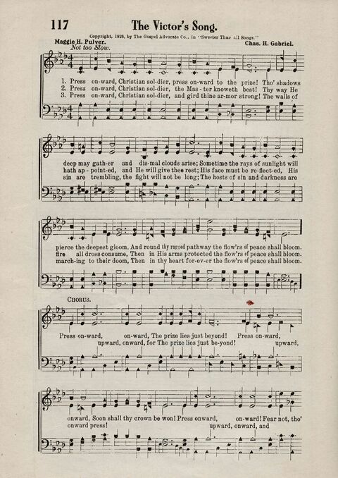 Sweeter Than All Songs: containing many new songs, a number of the popular songs of to-day, with many familiar hymns; for all occasions of Christian work and worship  page 106
