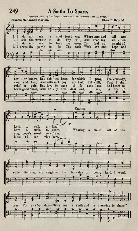 Sweeter Than All Songs: containing many new songs, a number of the popular songs of to-day, with many familiar hymns; for all occasions of Christian work and worship  page 229