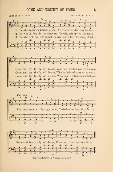 Songs Tried and Proved: for the user of prayer meetings, Sunday schools, general evangelistic work, and the home circle page 5