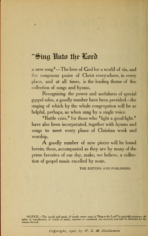 Sing Unto the Lord: A Collection of Sacred Songs page iv