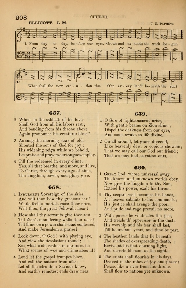 Songs of the Church: or, hymns and tunes for Christian worship page 208
