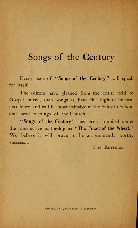 Songs of the Century page v