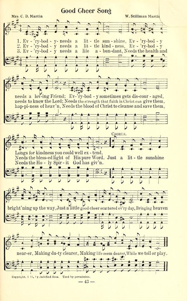 Songs of Cheer for Children page 43