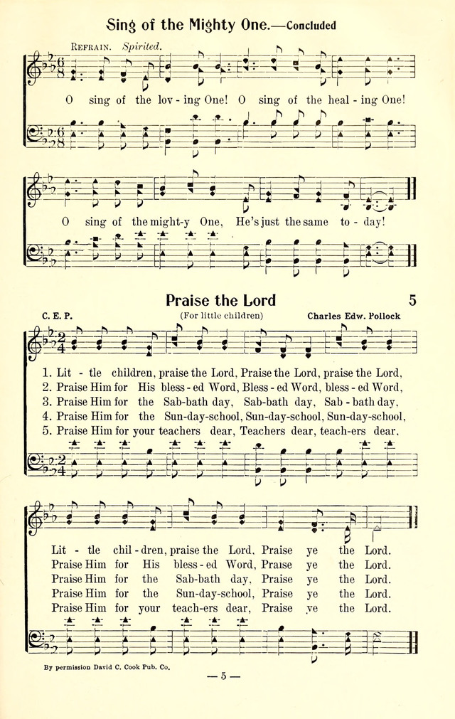 Songs of Cheer for Children page 5