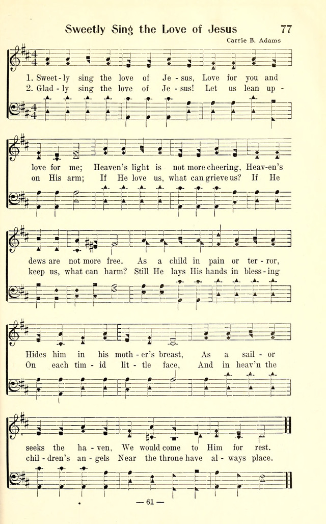 Songs of Cheer for Children page 61