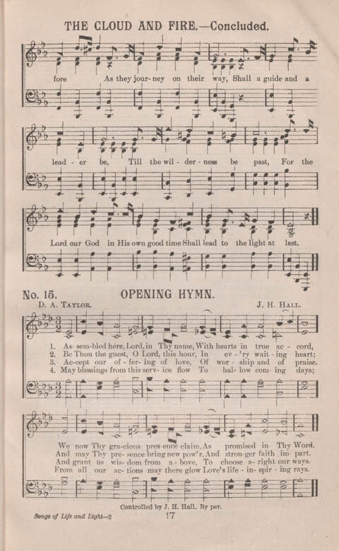 Songs of Life and Light: for the Service of Song in Christian Work and Worship page 17