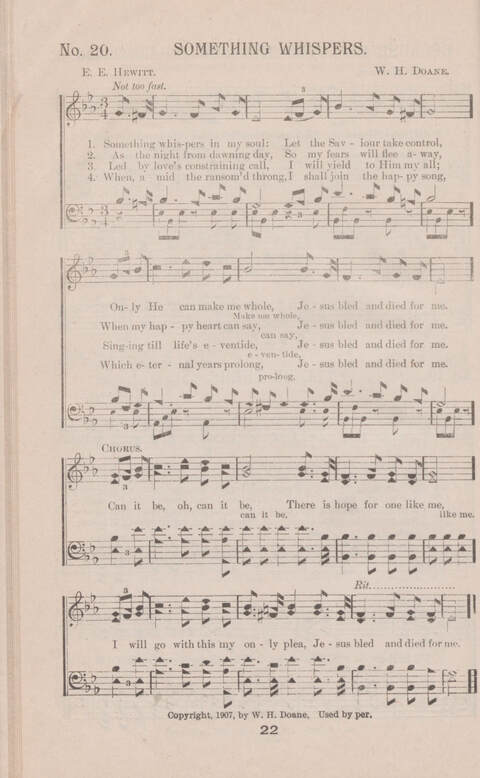 Songs of Life and Light: for the Service of Song in Christian Work and Worship page 22