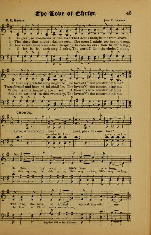Songs of Love and Praise: for use in meetings & Christian worship & work page 45