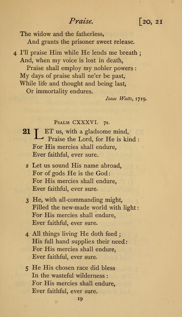 The Sacrifice of Praise. psalms, hymns, and spiritual songs designed for public worship and private devotion, with notes on the origin of hymns. page 19