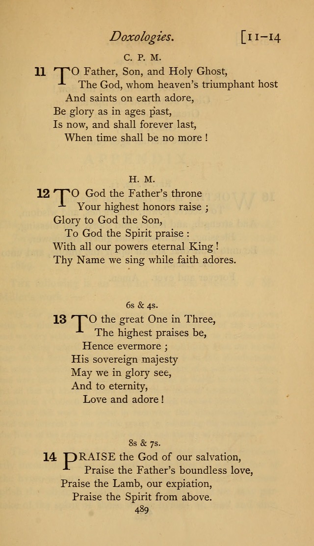 The Sacrifice of Praise. psalms, hymns, and spiritual songs designed for public worship and private devotion, with notes on the origin of hymns. page 489