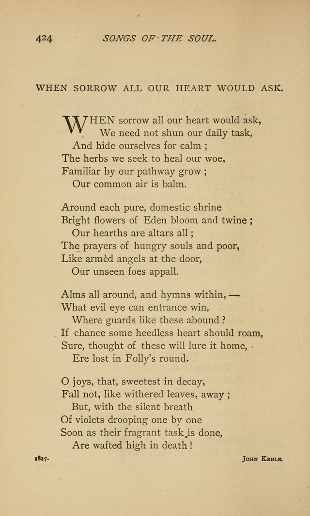 Songs of the Soul: gathered out of many lands and ages page 424