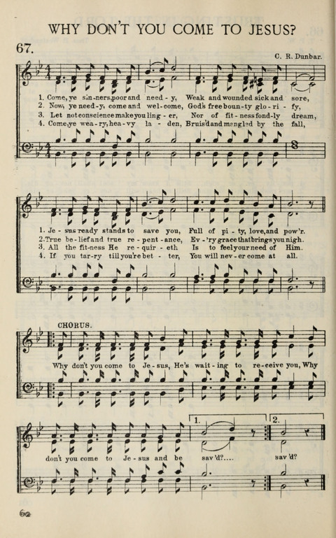 Songs of Victory: for evangelistic meetings, conferences, the home circle, and Christian worship. Along with a selection of choruses page 62