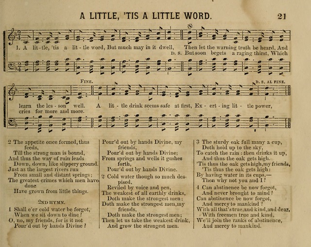 Temperance Chimes: comprising a great variety of new music, glees, songs, and hymns, designed for the use of temperance meeting and organizations, glee clubs, bands of hope, and the home circle page 21