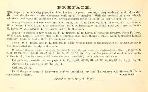 Temperance and Gospel Songs: for the use of Temperance Clubs and Gospel Temperance Meetings page 2