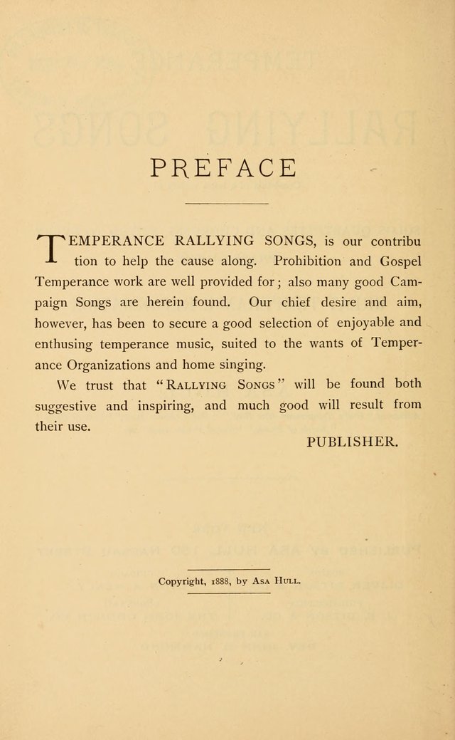 Temperance Rallying Songs: consisting of a large variety of solos, quartettes, and choruses, suited to every phase of the great temperance reformation page 2