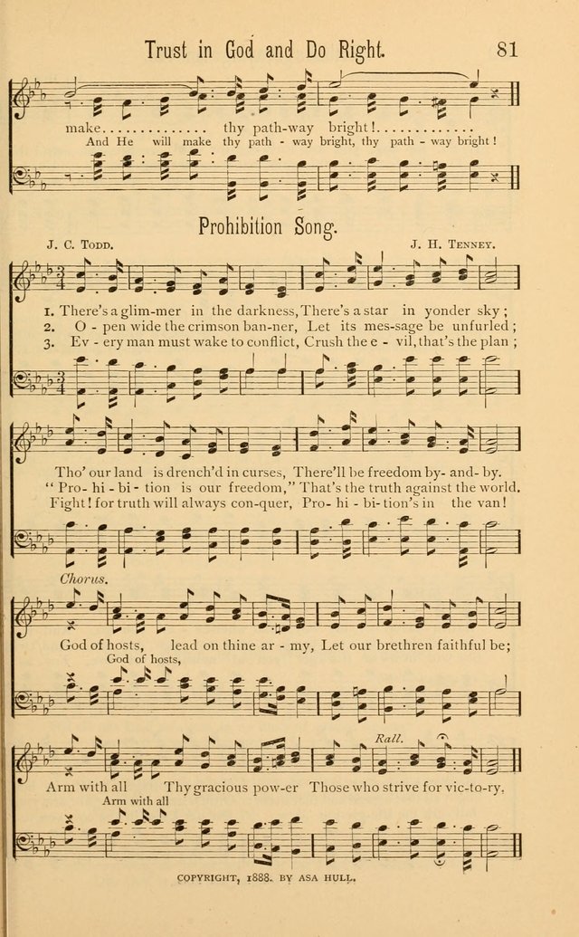 Temperance Rallying Songs: consisting of a large variety of solos, quartettes, and choruses, suited to every phase of the great temperance reformation page 81
