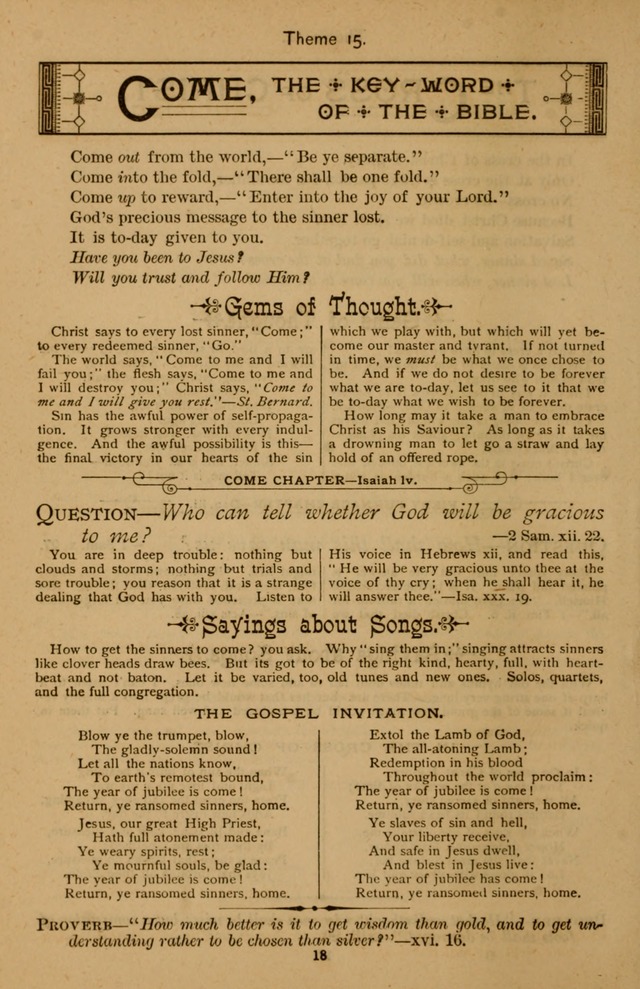 Temple Themes and Sacred Songs: with the Christian workers