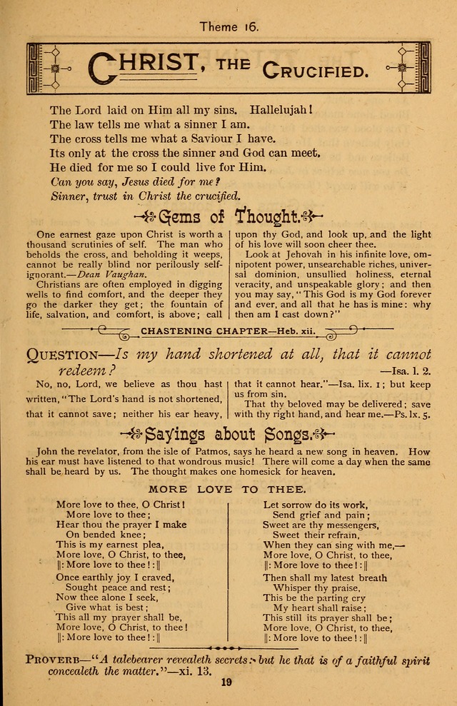 Temple Themes and Sacred Songs: with the Christian workers
