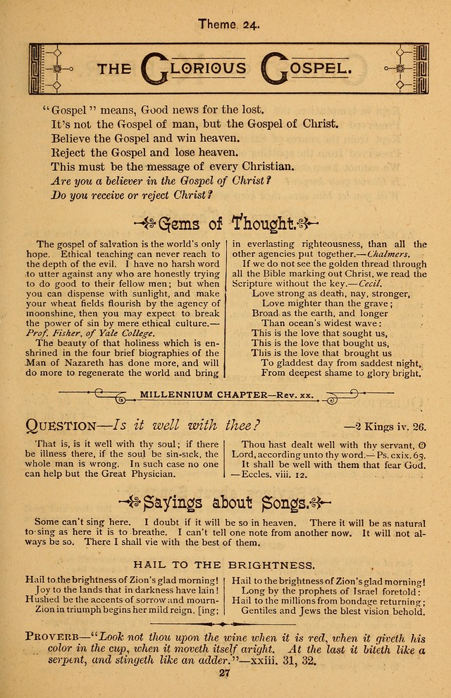 Temple Themes and Sacred Songs: with the Christian workers