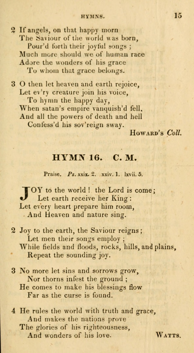 The Universalist Hymn-Book: a new collection of psalms and hymns, for the use of Universalist Societies (Stereotype ed.) page 15