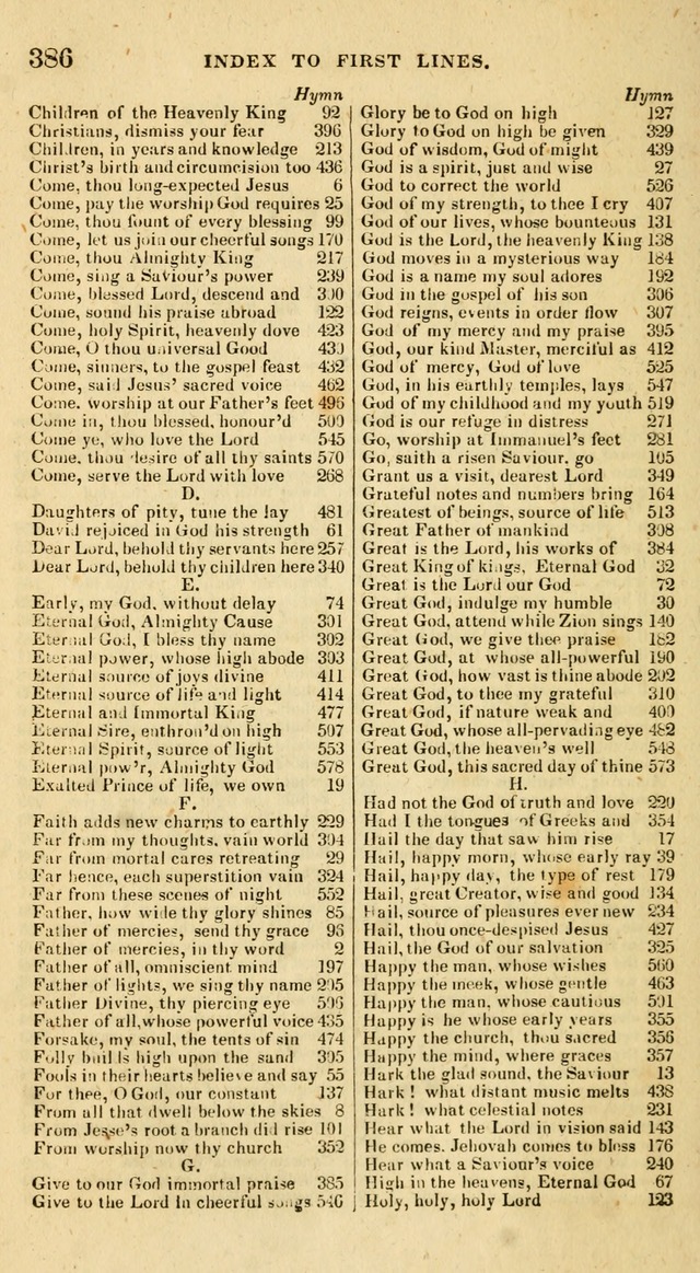 The Universalist Hymn-Book: a new collection of psalms and hymns, for the use of Universalist Societies (Stereotype ed.) page 386