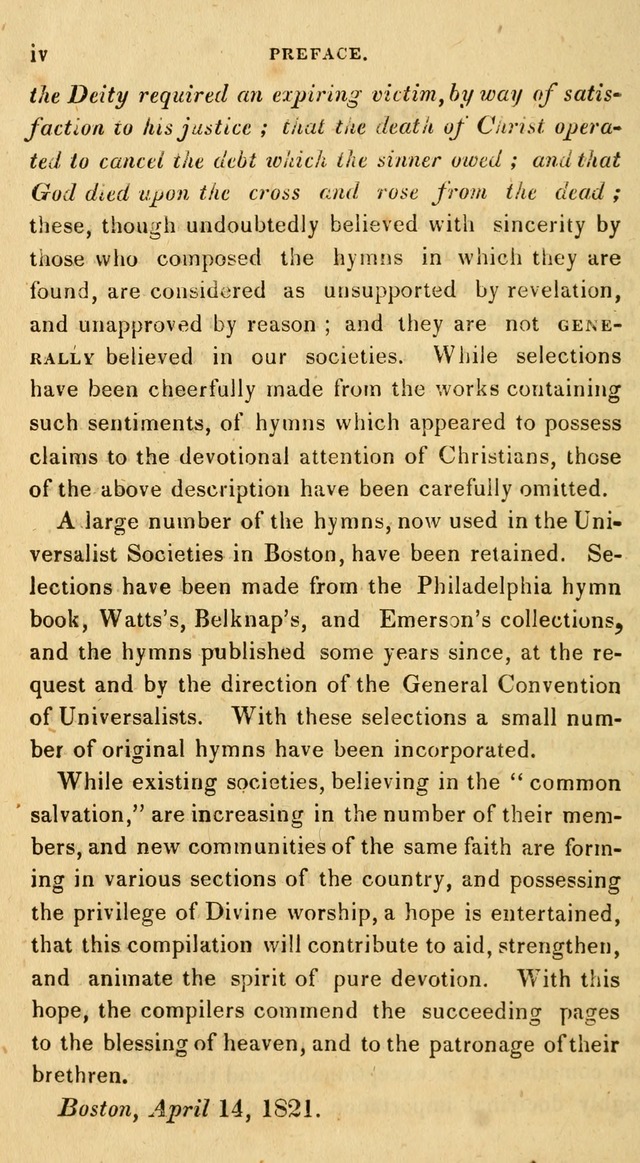 The Universalist Hymn-Book: a new collection of psalms and hymns, for the use of Universalist Societies (Stereotype ed.) page 4