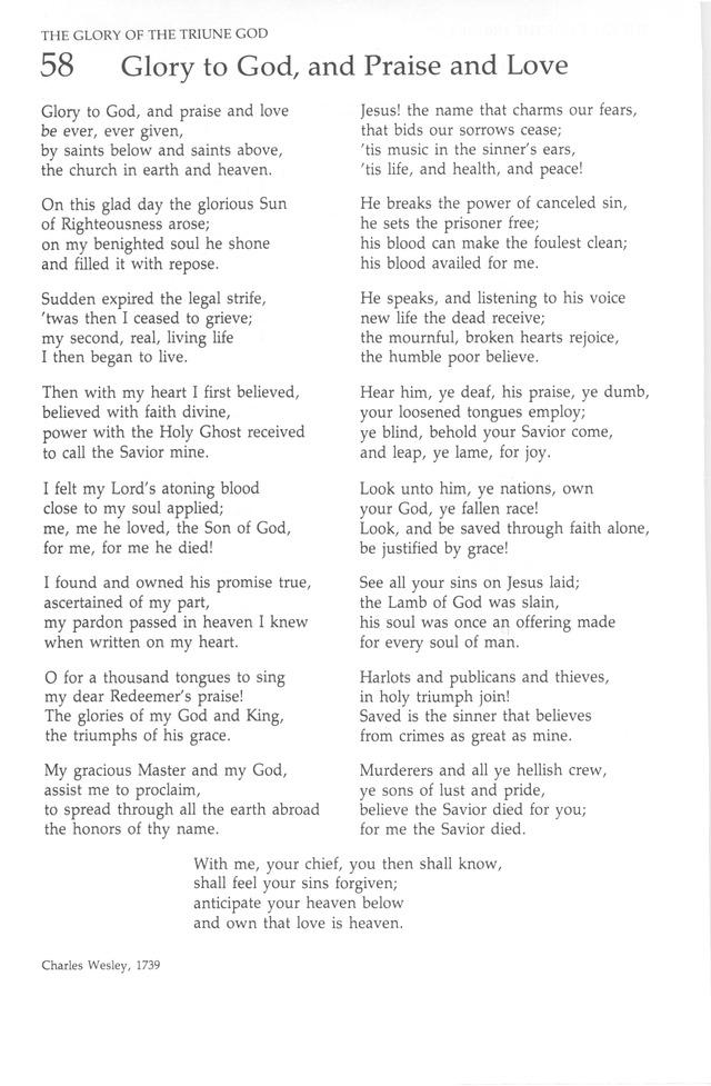 The United Methodist Hymnal page 58