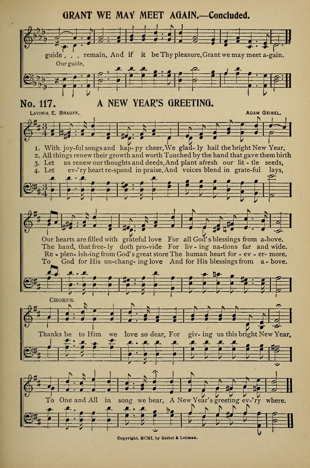 Uplifted Voices: a 20th century hymn book for sunday-schools and devotional meetings page 117