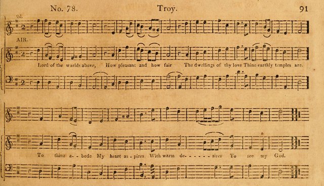The Vocal Companion: containing a concise introduction to the practice of music, and a set of tunes of various metres, arranged progressively for the use of learners page 91