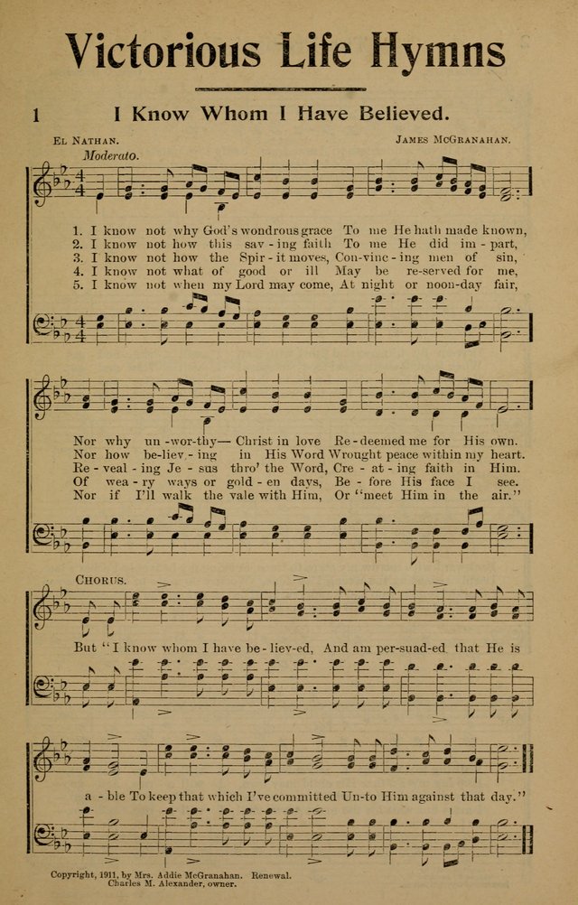 Victorious Life Hymns page 1