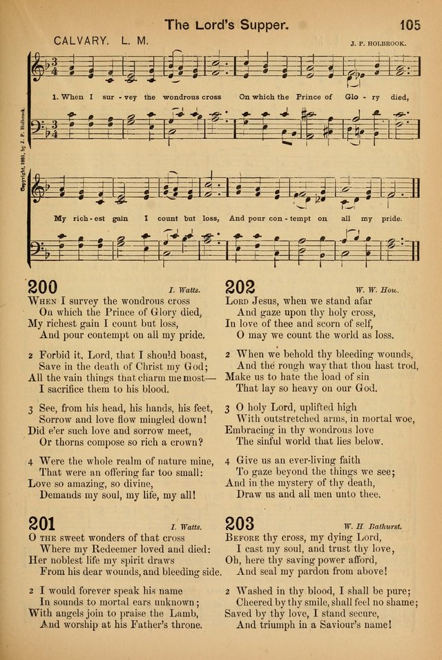 Worship in Song: a selection of hymns and tunes for the Service of the Sanctuary  page 105