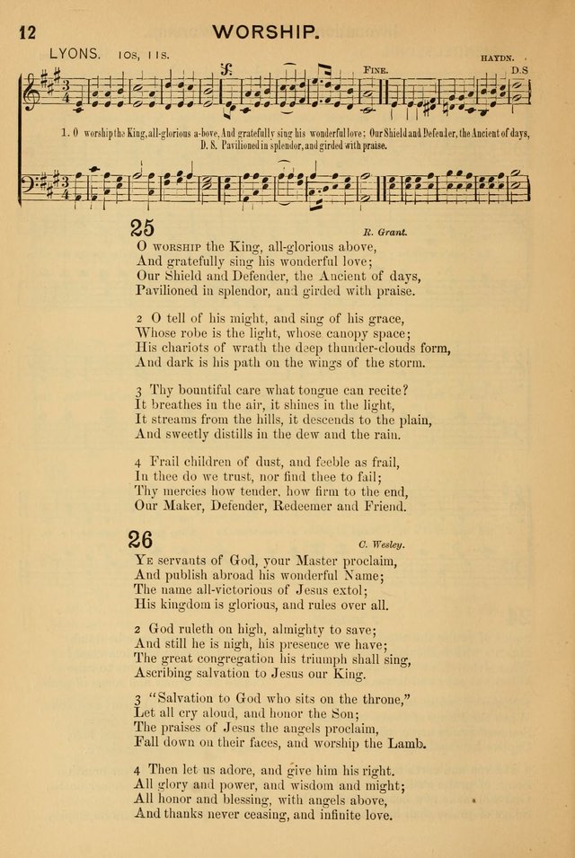 Worship in Song: a selection of hymns and tunes for the Service of the Sanctuary  page 12
