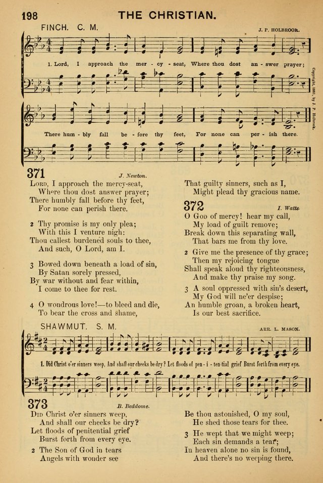 Worship in Song: a selection of hymns and tunes for the Service of the Sanctuary  page 198